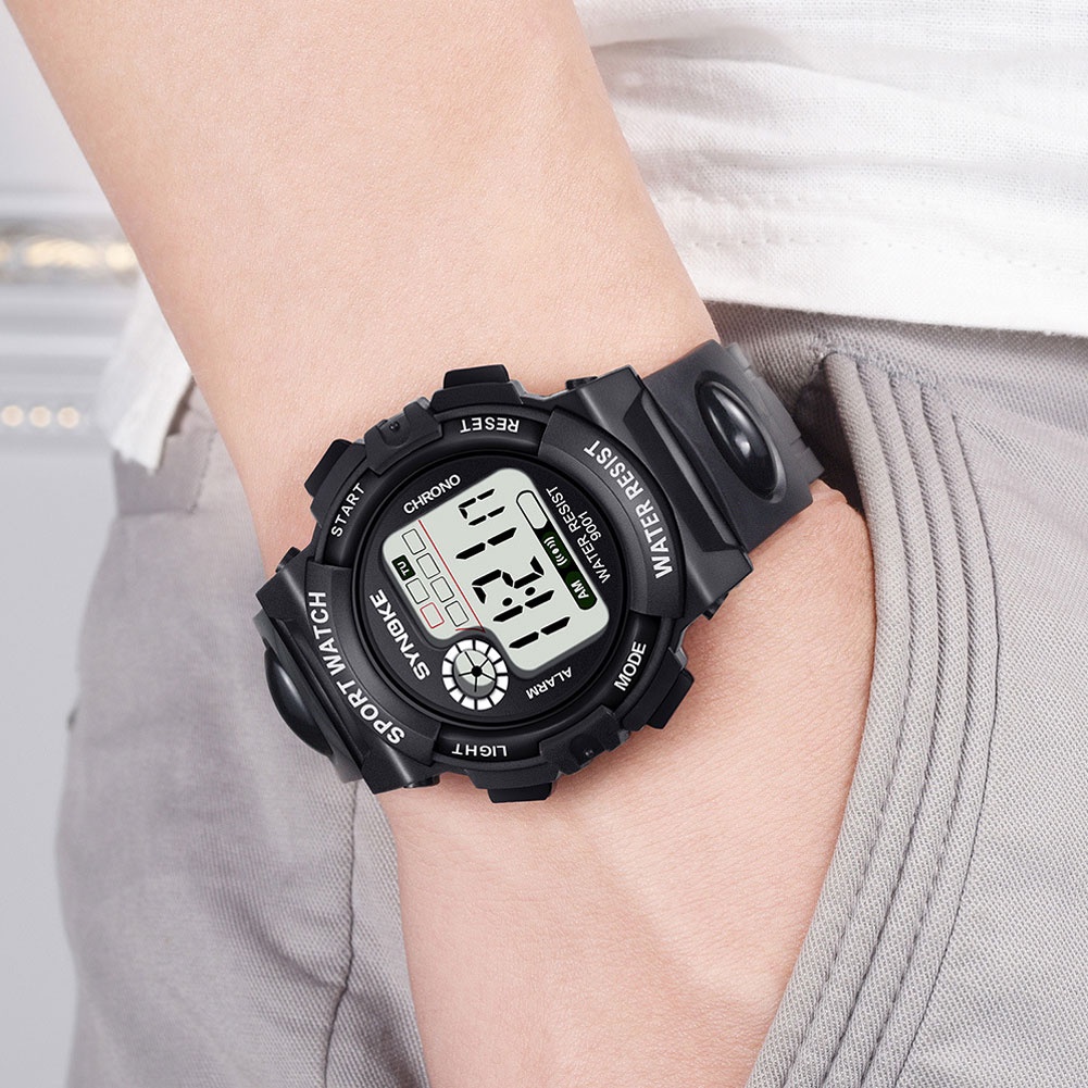 MACmk Outdoor Multifunctional Luminous Alarm Digital Students Quartz Wrist Watch Gift