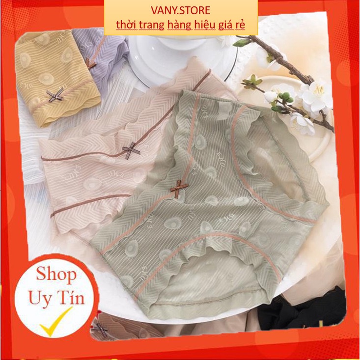 Quần Lót Ren viền sóng có nơ nhỏ ở giữa mặc thoáng mát tôn dáng mẫu A47