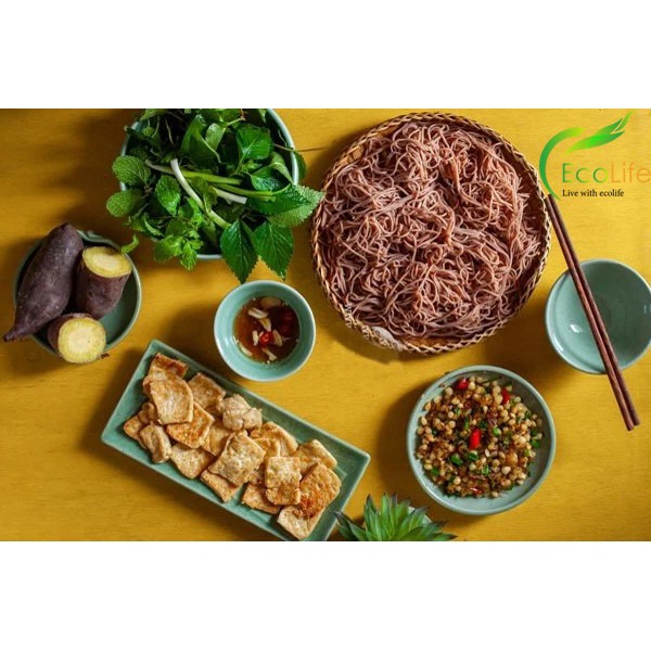 {Eatclean, Kito} Bún gạo lứt  tươi nguyên cám Huyết Rồng 100% nguyên chất  - gói 500g - chính hãng AN FOOD