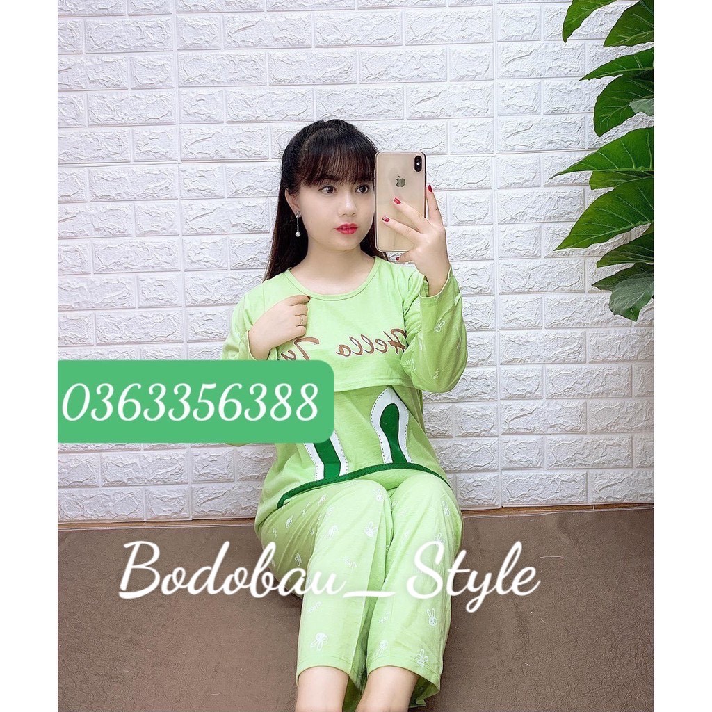 Bộ đồ bầu HỌA TIẾT THỎ XINH chất cotton mịn đẹp BD929