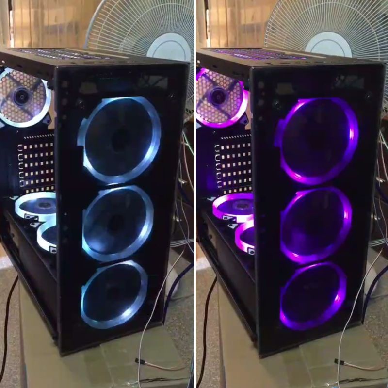 1 Bộ Quạt Tản Nhiệt Đèn LED RGB 120MM Tùy Chỉnh Kèm Ốc Vít Cho Máy Tính PC Laptop