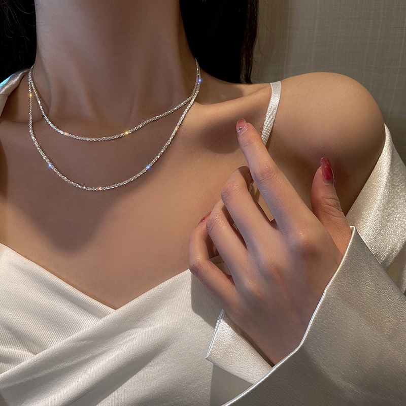 (0628) Dây Chuyền Bạc S925 Hàn Quốc Sợi Đơn Nhẹ Nhàng Cuốn Hút Xinh Xắn