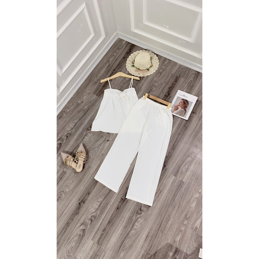 Set đồ nữ cá tính, set quần dài áo hai dây đi chơi sang chảnh mùa hè đẹp 8A00108 | BigBuy360 - bigbuy360.vn