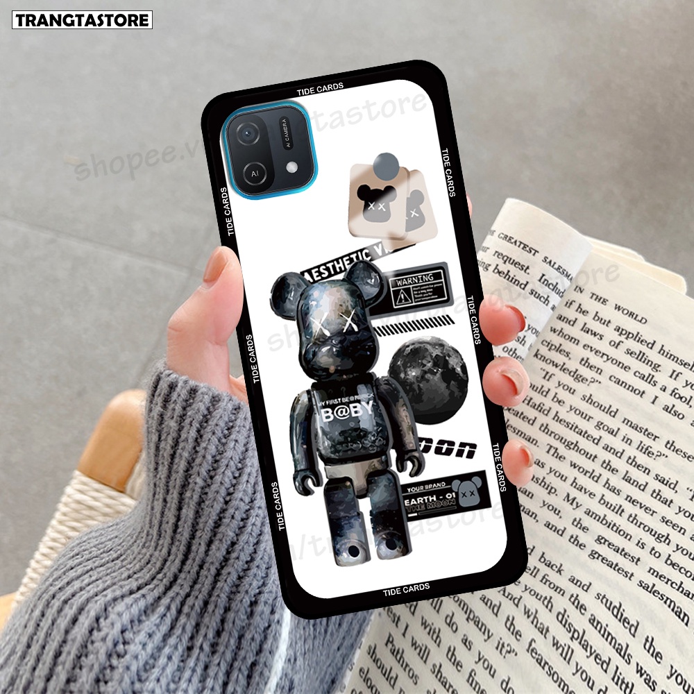 Ốp Oppo A16k in hình gấu Bearbrick,Mountain,xanh,đen,đỏ giá rẻ