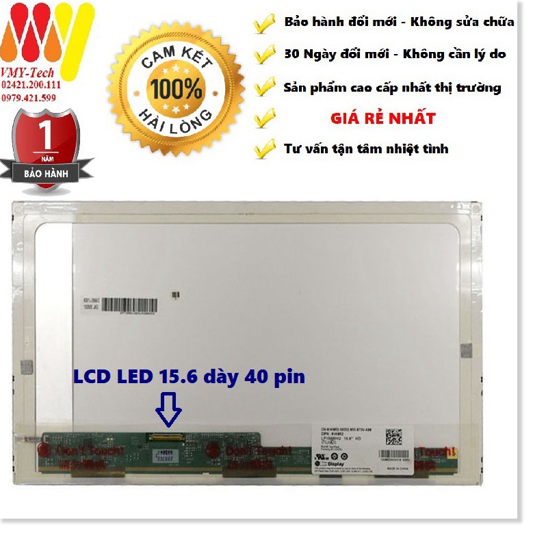 Màn Hình Laptop 15.6 Inch LED Dày 40 Pin Thay Thế Cho Dell HP Lenovo Toshiba LG Asus