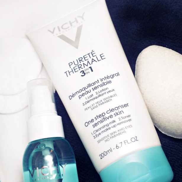 Sữa rửa mặt Vichy Purete Thermal 3 in 1 One Step Cleanser Sensitive Skin And Eyes-Sữa  rửa mặt tẩy trang 3 in 1 Vichy