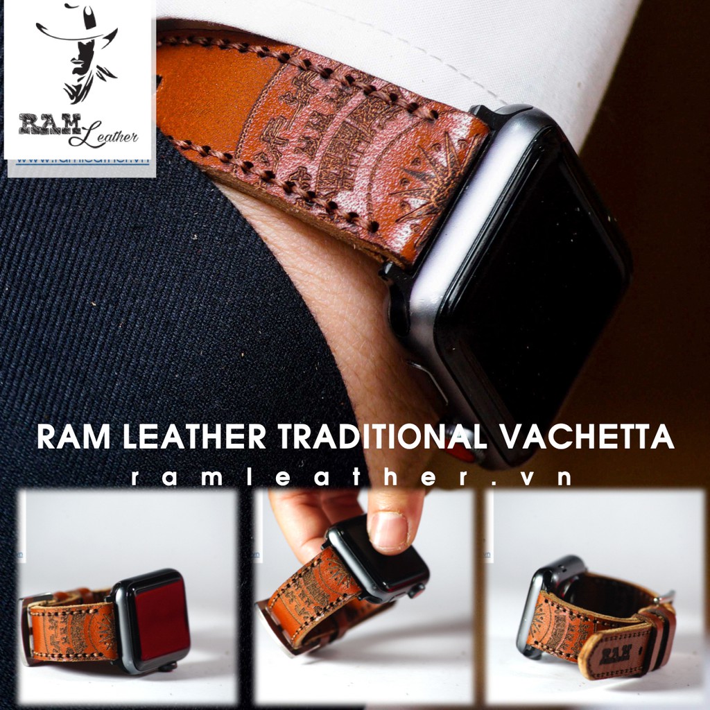 Dây Apple Watch , iWatch , iphone Watch da bò vachetta vegtan Italia Trống Đồng Việt Nam RAM Leather