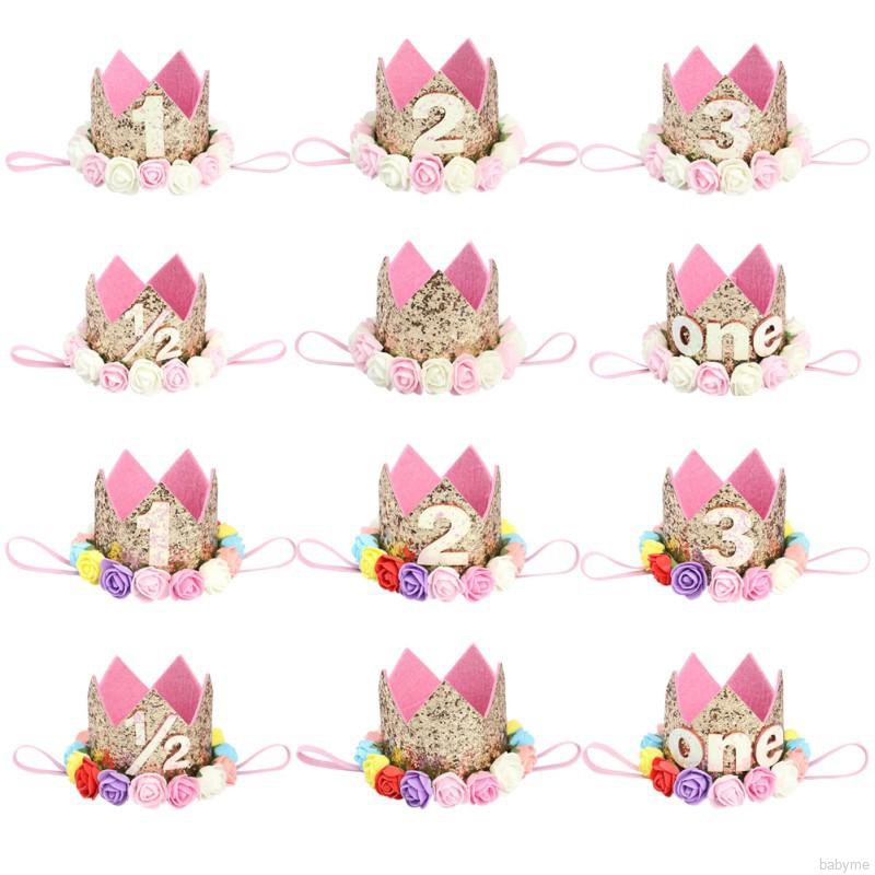 Băng đô hình vương miện phối hoa đáng yêu cho bé gái