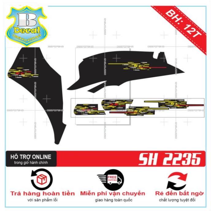 ( Quí khách vui lòng mang ra tiệm cho thợ dán ) Tem SH CHẾ DÁN XE ĐEN [Bi Decal]