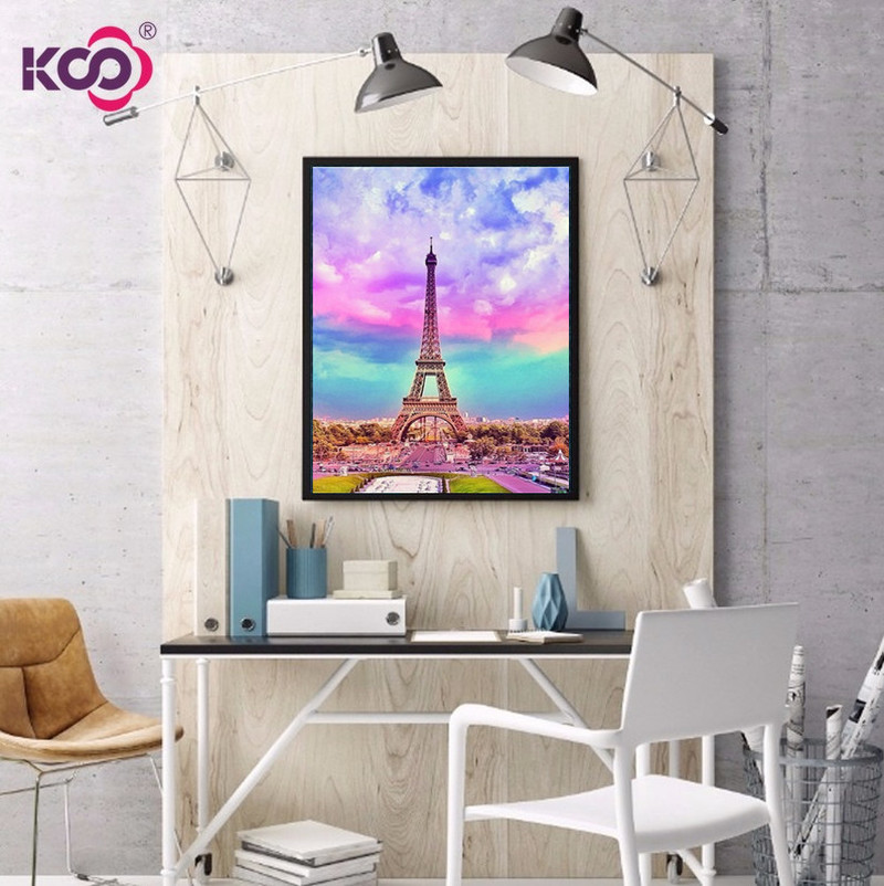 Bộ Dụng Cụ Làm Tranh Đính Đá 5D Họa Tiết Tháp Paris Độc Đáo Kích Thước 30X40 DIY Dùng Trang Trí | BigBuy360 - bigbuy360.vn