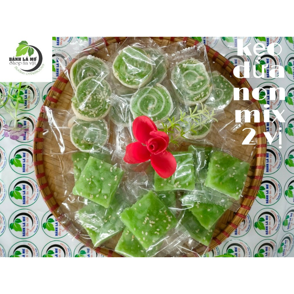 Kẹo Dừa Non Mix 2 Vị 100GR- BÁNH LÁ MƠ SHOP