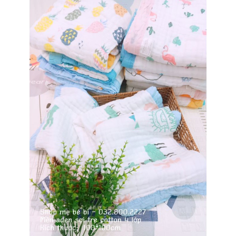 Chăn/ Mền Sợi Tre Aden Siêu Mềm 4 Lớp Cotton Cho Bé