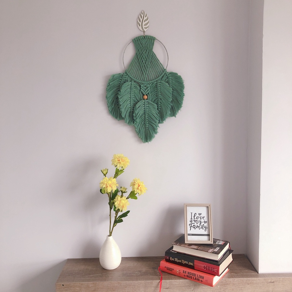 Vòng bắt giấc mơ treo tường decor phòng trang trí cải tạo dreramcatcher tết macrame