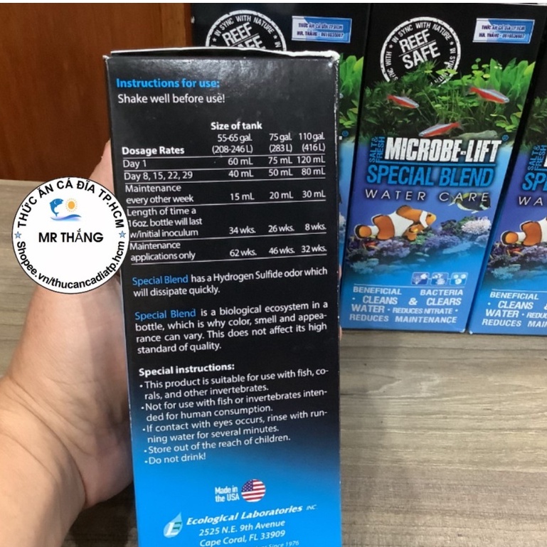 Microbe - Lift Special Blend : Dung dịch đặc biệt hỗ trợ xử lý nước cho bể cá nước mặn và nước ngọt.