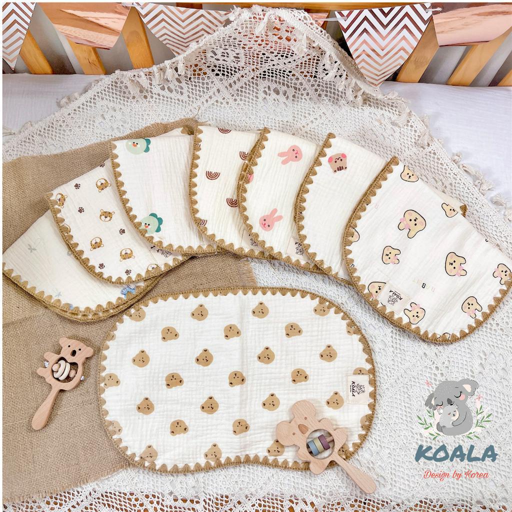 Gối xô lót đầu Koala cho bé sơ sinh làm từ vải muslin cao cấp 10 lớp, mềm mại, êm ái cho bé ngủ ngon