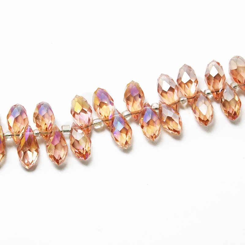 Set 10 Hạt Pha Lê Hình Trái Tim 6x12mm Làm Trang Sức Thủ Công