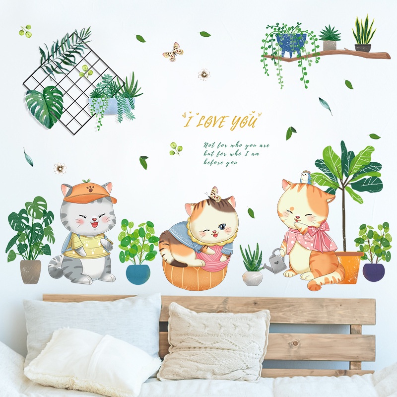Miếng Dán Tường / Kính Cửa Sổ / Phòng Khách Hình Chậu Hoa / Mèo Chống Thấm Nước