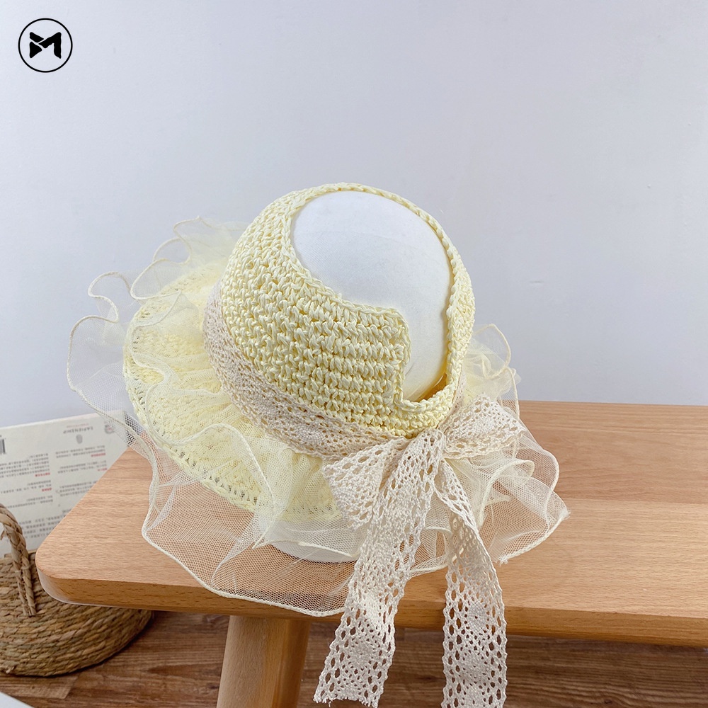 Mũ Chống Nắng Thiết Kế Phối Ren Nơ Dễ Thương Thoáng Khí 2022 Dành Cho Nữ