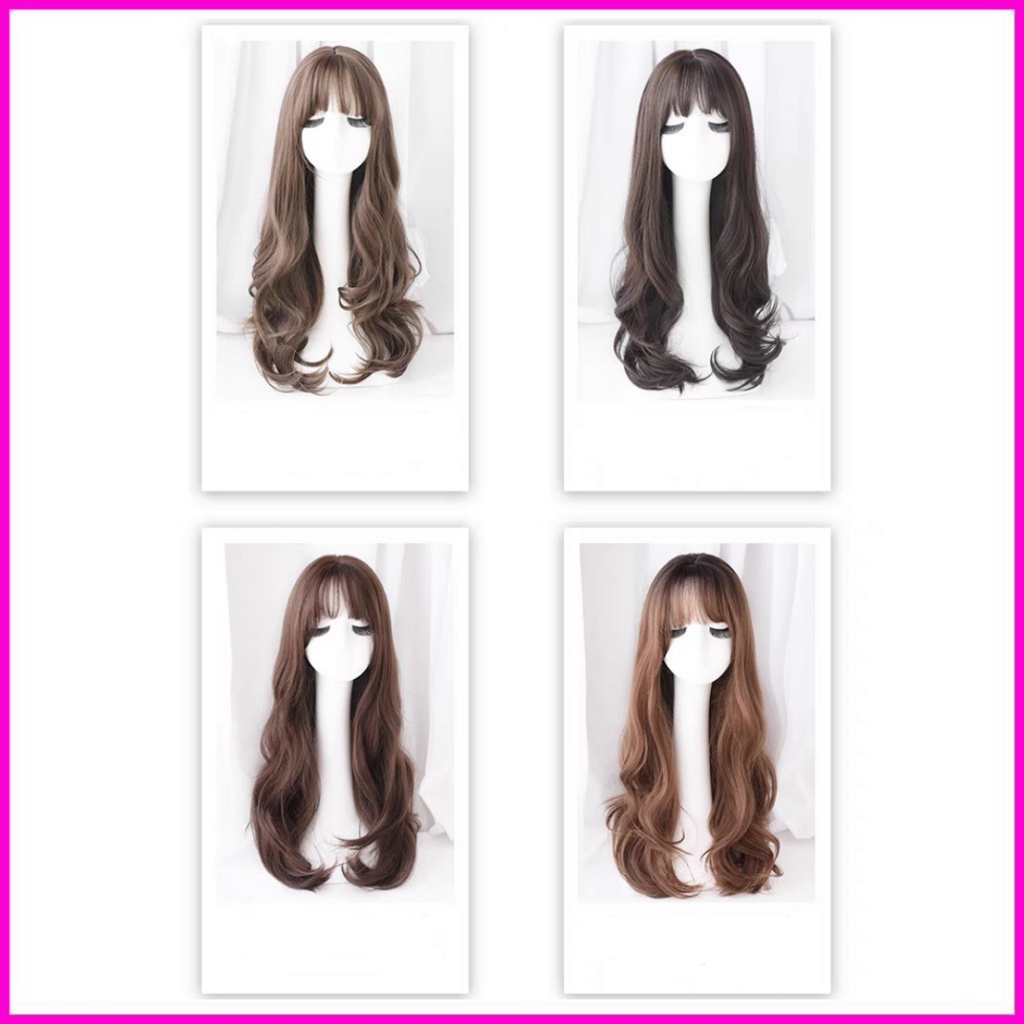 Tóc giả nữ nguyên đầu❤️FREESHIP❤️Tóc cả đầu xoăn dài tặng lưới 8243