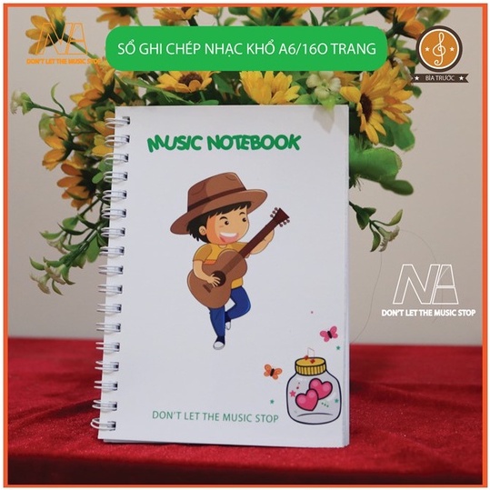 Sổ ghi chép nốt nhạc 160 trang, dòng kẻ nhạc size A6 - thiết kế mẫu mã độc quyền
