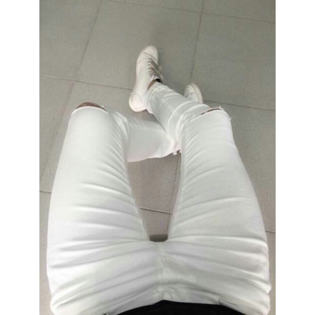 QuầnJean Nam Đen trắng. Quần Bò Nam Rách Gối, Quần Jean Nam Trắng và Đen Rách. Jean nam shop01 | BigBuy360 - bigbuy360.vn