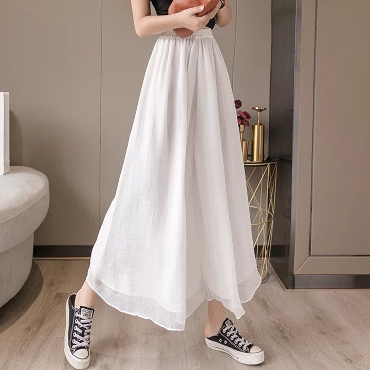 Quần Voan Ống Rộng Hai Lớp Phong Cách Mới Mùa Hè Cho Nữ @ -
