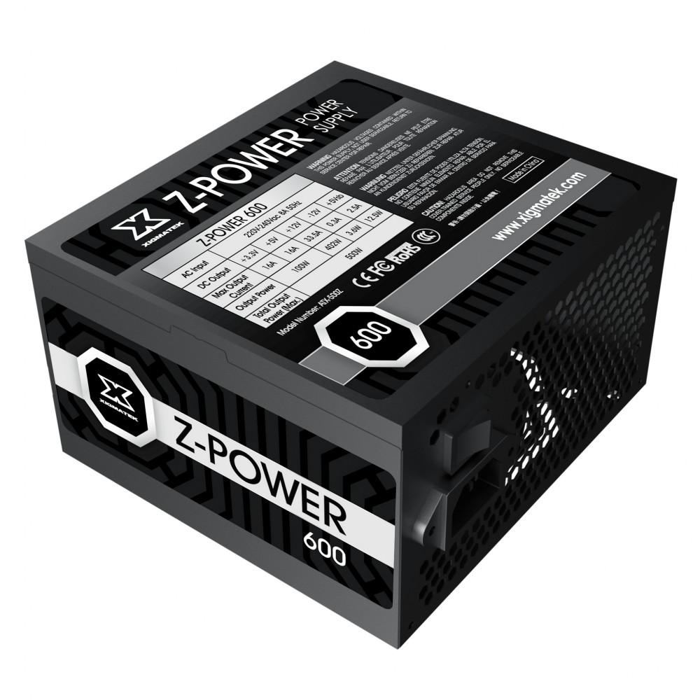 Nguồn Xigmatek Z-Power 600 Công Suất Thật 500W - New - Chính hãng Mai Hoàng - BH 36 Tháng