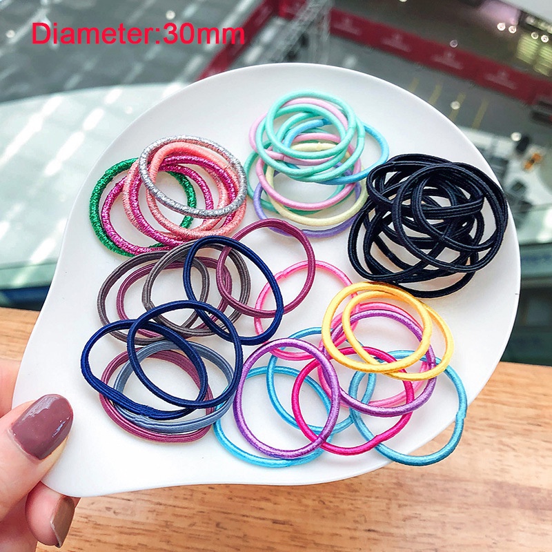 Set 100 Dây Buộc Tóc Co Giãn Mềm Mại Đáng Yêu Cho Bé Gái
