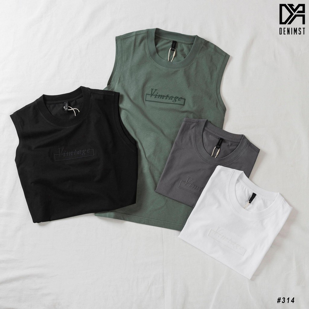 Áo Tanktop VINTAGE DENIMST 314 Chất Cotton Co Dãn, Mềm Mại, Thoáng Mát, Dáng Suông