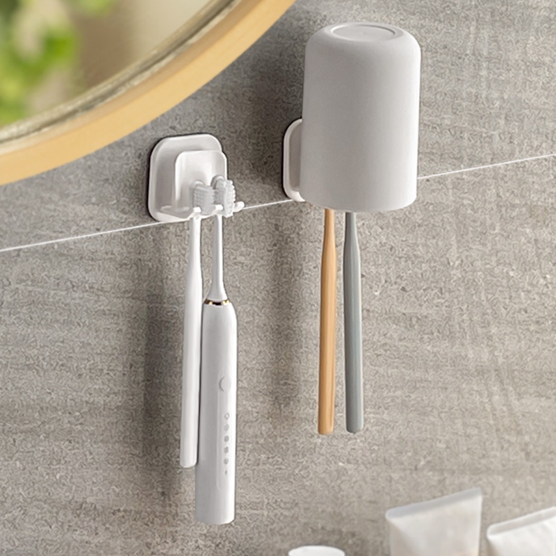Giá Đỡ Bàn Chải Đánh Răng Gắn Tường Màu Trắng Thiết Kế Đơn Giản Sáng Tạo Phong Cách Nhật Bản