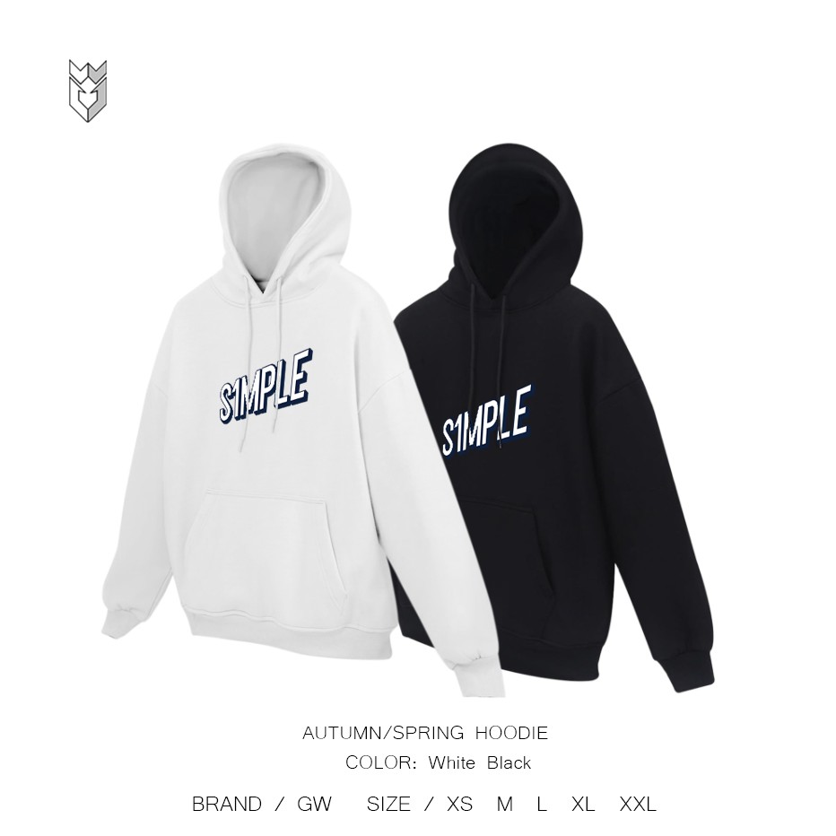 Áo hoodie nỉ form rộng Unisex Simple cá tính - GW Shop | BigBuy360 - bigbuy360.vn