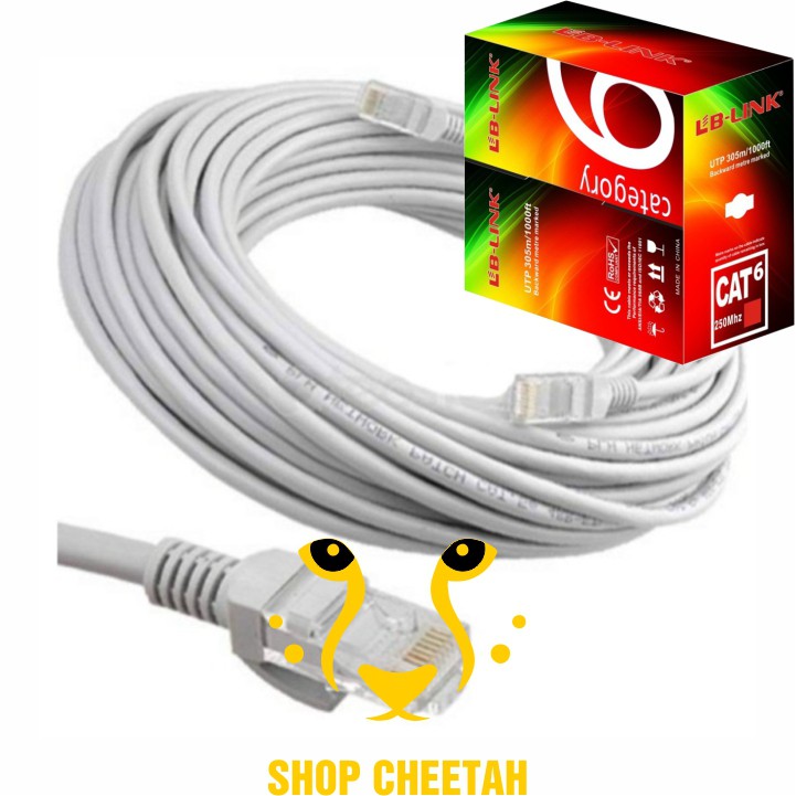 Đoạn dài 100m - Dây cáp mạng Lb-Link Cat6 – Bấm sẵn 2 đầu – Cắt từ cuộn tiêu chuẩn – Chính hãng LB-LINK