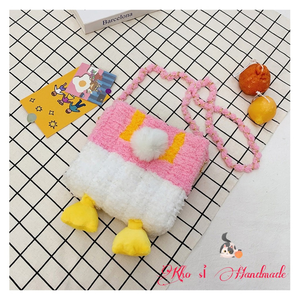 Chân vịt vải màu vàng trang trí túi Handmade (30k/1 đôi)