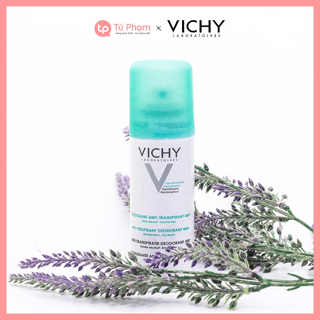 Xịt Khử Mùi Vichy Deodorant Antri-Transpirant 48h 125ml Xanh