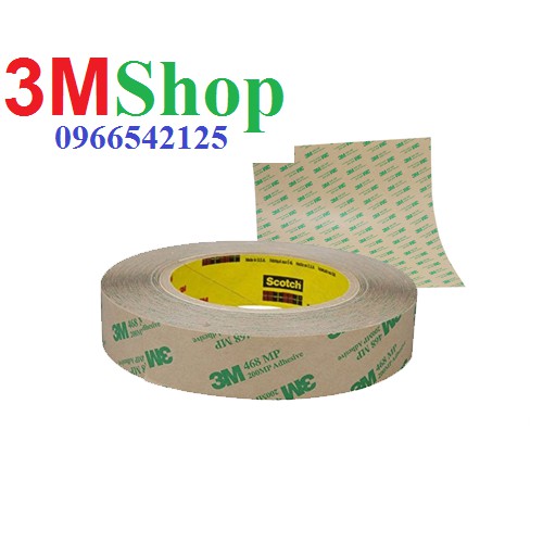 BĂNG KEO 2 MẶT DÁN LOGO 3M 468MP (12mmx55m)