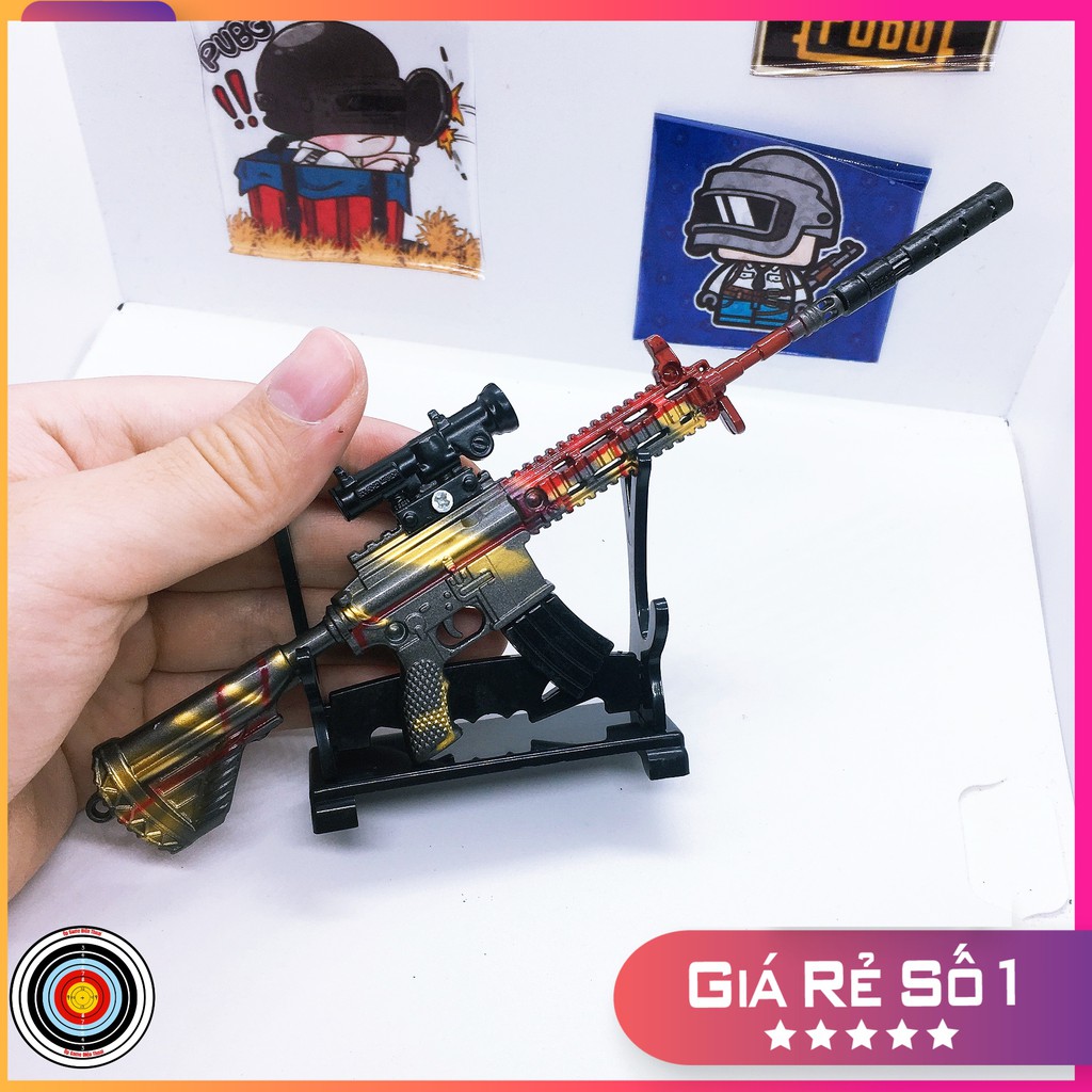 Mô hình súng pubg kim loại lắp ráp M416 skin Rằn Ri dài 20cm mô phỏng giống thật trong game