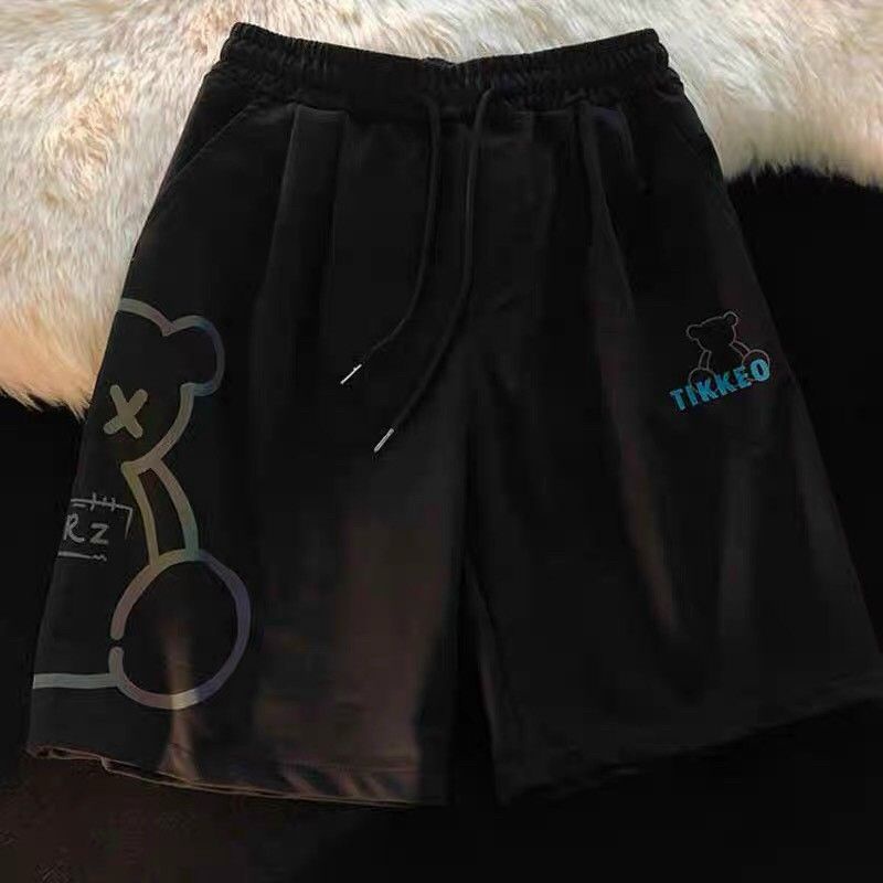 Quần short nam nữ hoạ tiết gấu phản quang chất thun QSHR1 | BigBuy360 - bigbuy360.vn