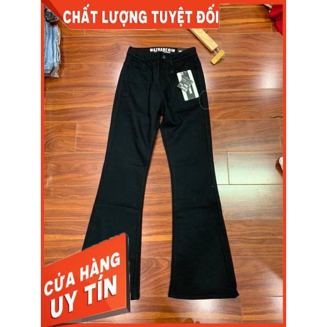 QUẦN JEANS LOE ĐEN DÁNG DÀI LƯNGCAO- Hình thật- Đẹp xuất sắc