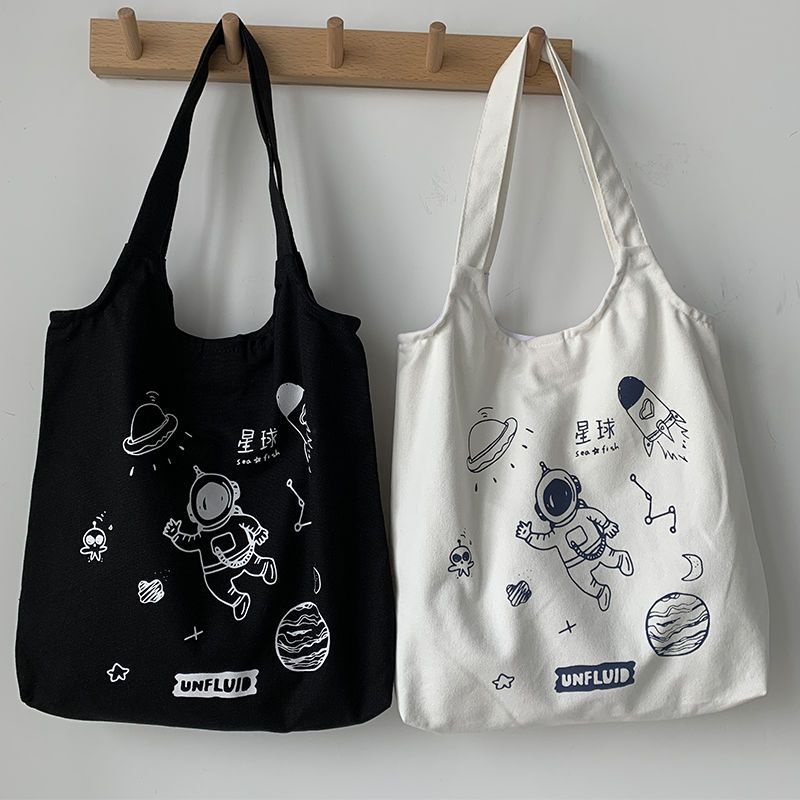 Túi Xách Canvas Cỡ Lớn In Họa Tiết Hoạt Hình Dễ Thương Cho Nữ