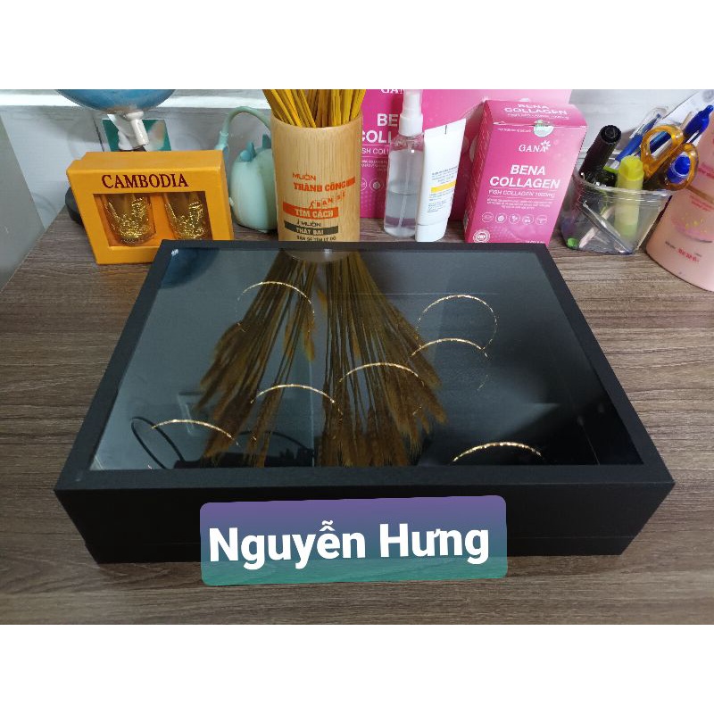Mâm trưng vòng bằng nhung có kính