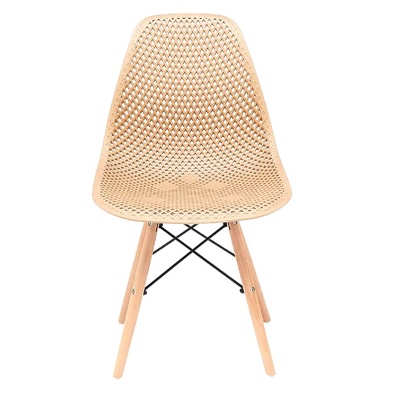 Ghế Cafe - Ghế Eames Đan Lưới Chân Gỗ Phù Hơp Với  Không Gian Phòng Khách Quán Caffe, Văn Phòng.