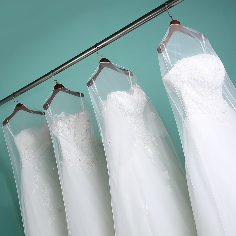 Túi bọc bảo vệ quần áo/đầm cưới cô dâu trong suốt treo tủ quần áo chống bụi tiện dụng cho gia đình