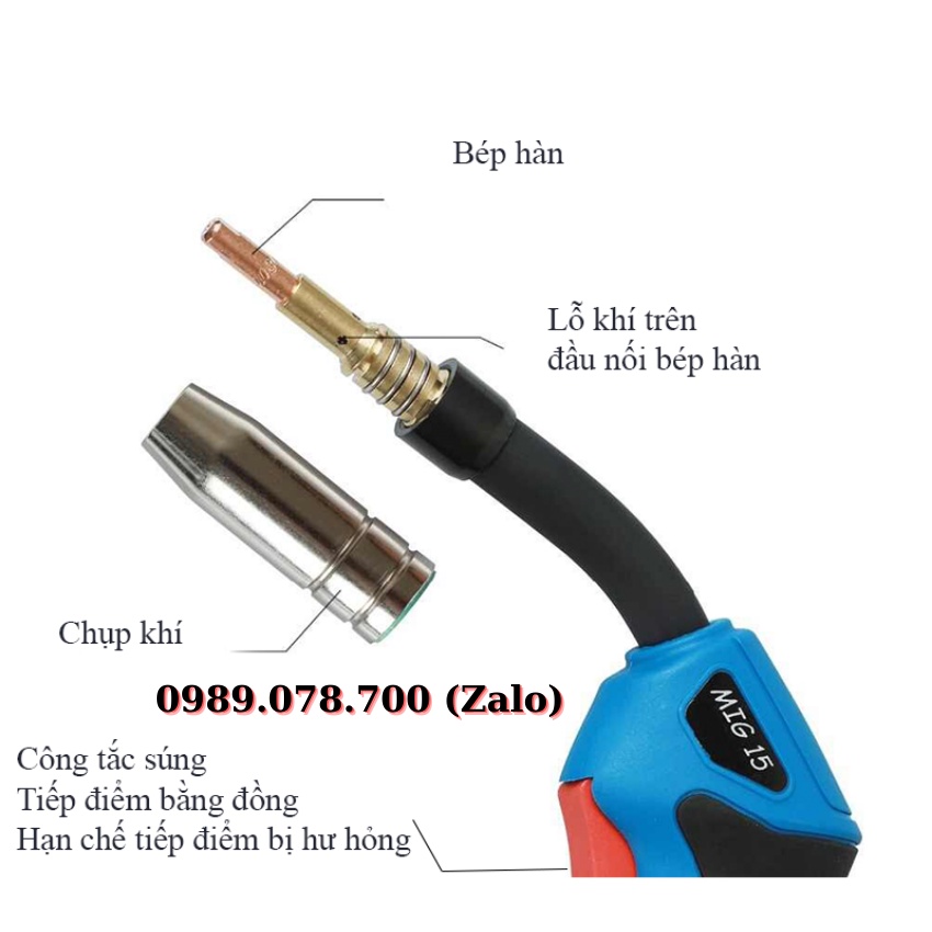 Chụp hàn sung hàn mig 15AK chất liệu bền bỉ lâu hao mòn