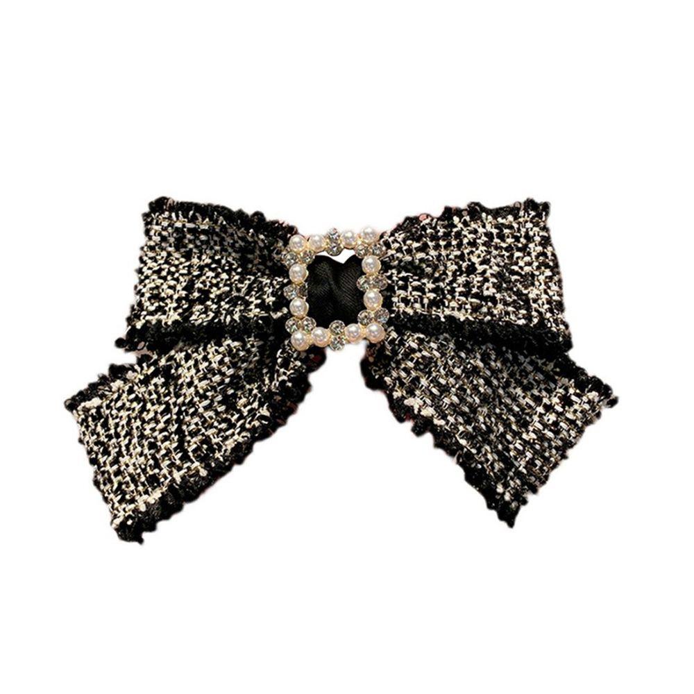 Kẹp Tóc Nơ Bằng Vải Thiết Kế Ngọt Ngào Thời Trang|Băng Đô Cài Tóc Họa Tiết Houndstooth Phong Cách Hàn Quốc