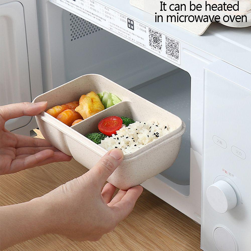 Hộp cơm Chất Liệu Rơm Lúa Mì Kèm Hộp Đựng Tiện Dụng Cho Học Sinh