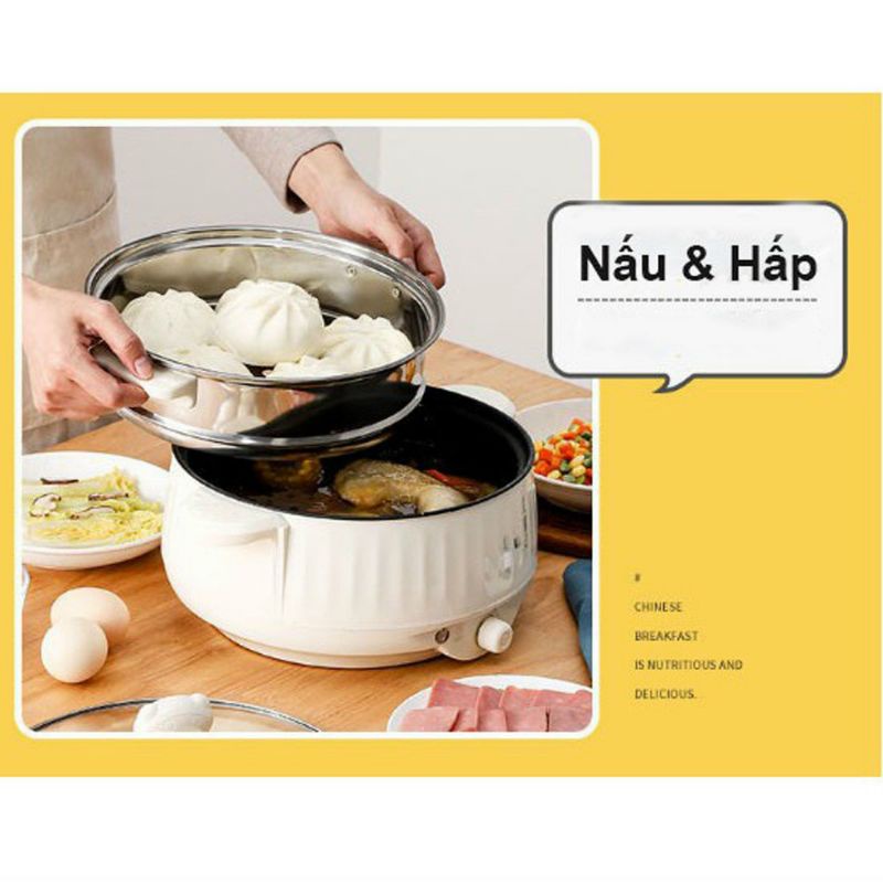 Tính Năng Nổi Bật Nồi Lẩu Điện Kèm Xửng Hấp ,