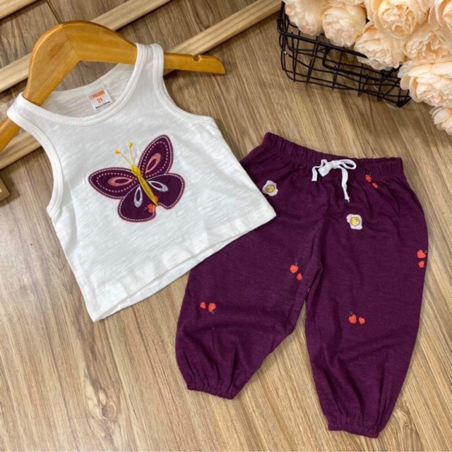 [6-22kg] [Link 4] Set áo croptop thêu + quần thun alibaba siêu xinh cho bé gái