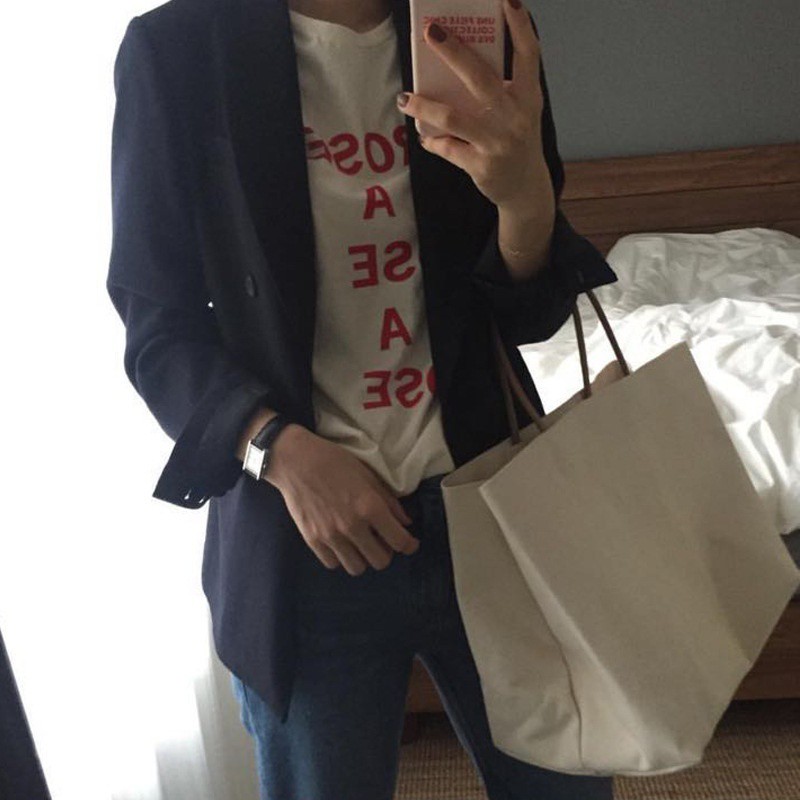 Túi tote vải bố đeo vai dung tích lớn