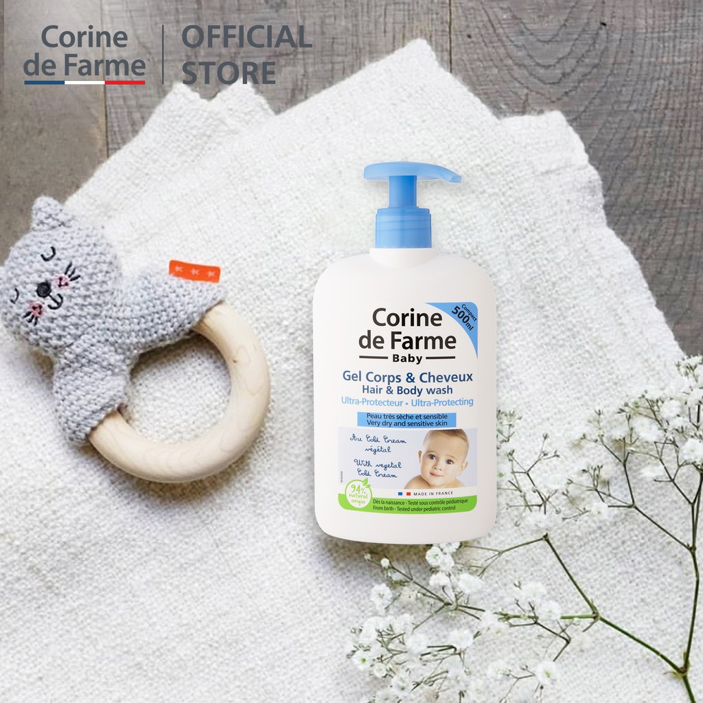 CORINE DE FARME tắm gội cho bé - Corine de Farme ULTRA-PROTECTING HAIR & BODY WASH cho da khô, nhạy cảm 500ml | BigBuy360 - bigbuy360.vn