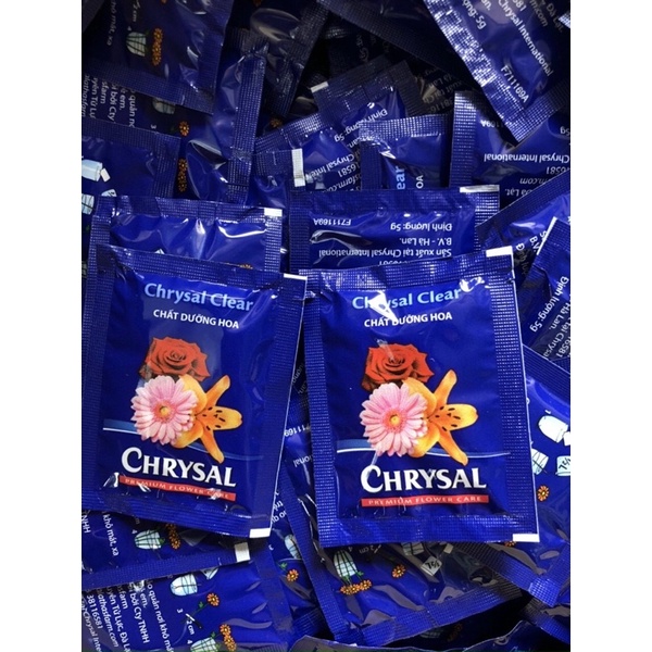 Chrysal - combo 10 gói Chất dưỡng hoa lâu tàn ! Giúp hoa cắm bình không bị hôi nước và lâu tàn